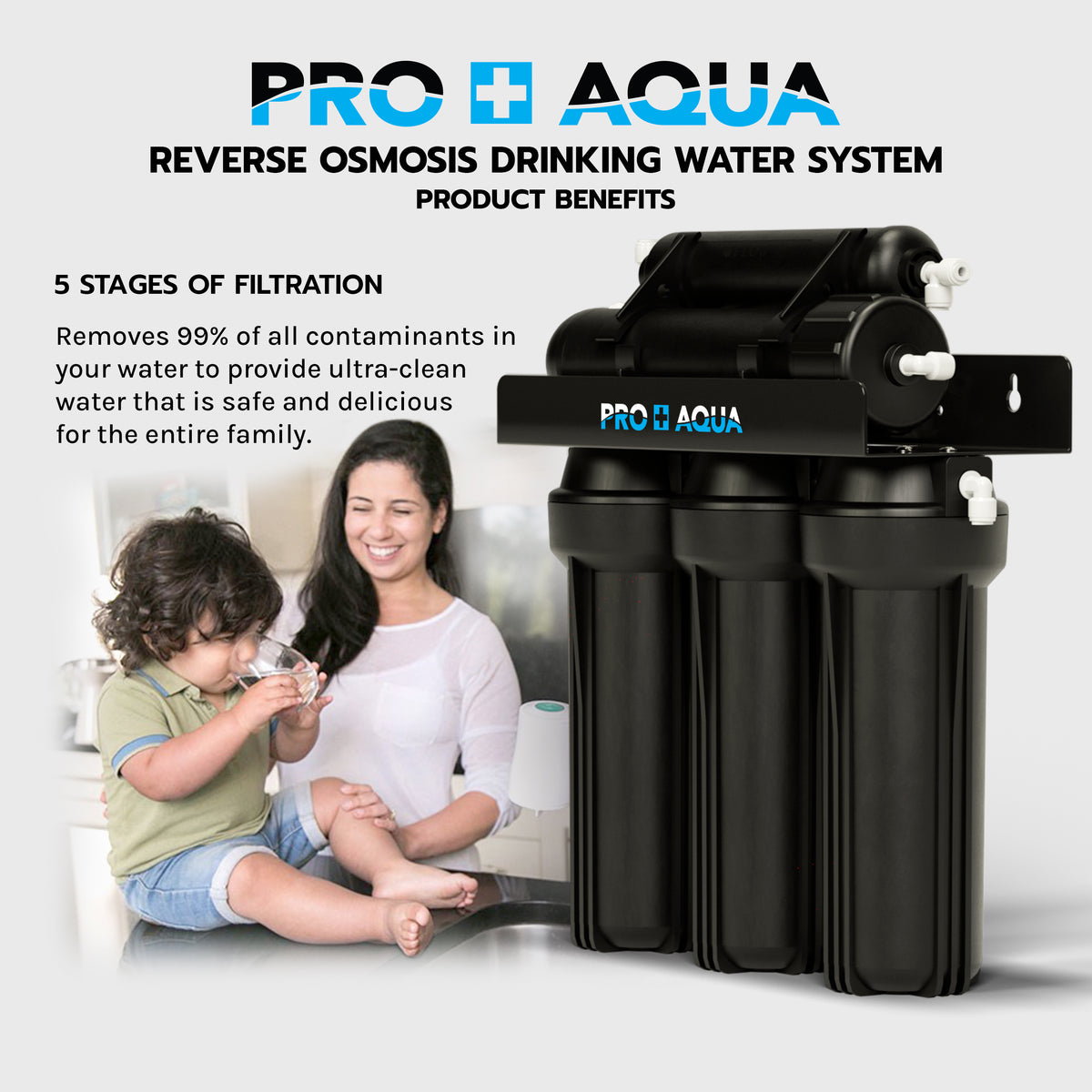 Four System Bundle | 80,000 Grain Softener, Well Water Iron/Odor Filtration, 3-Stage Filter and RO System