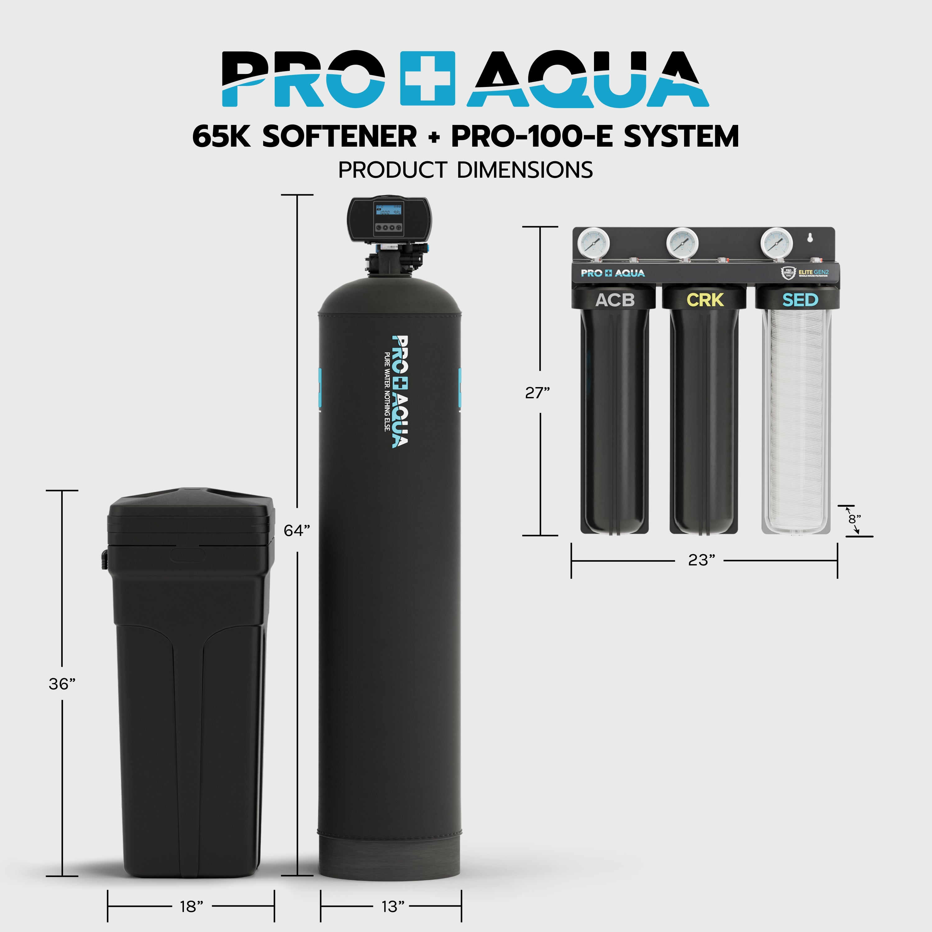 Whole House Water Filtration System + 65,000 Grain Water Softener | Bundle