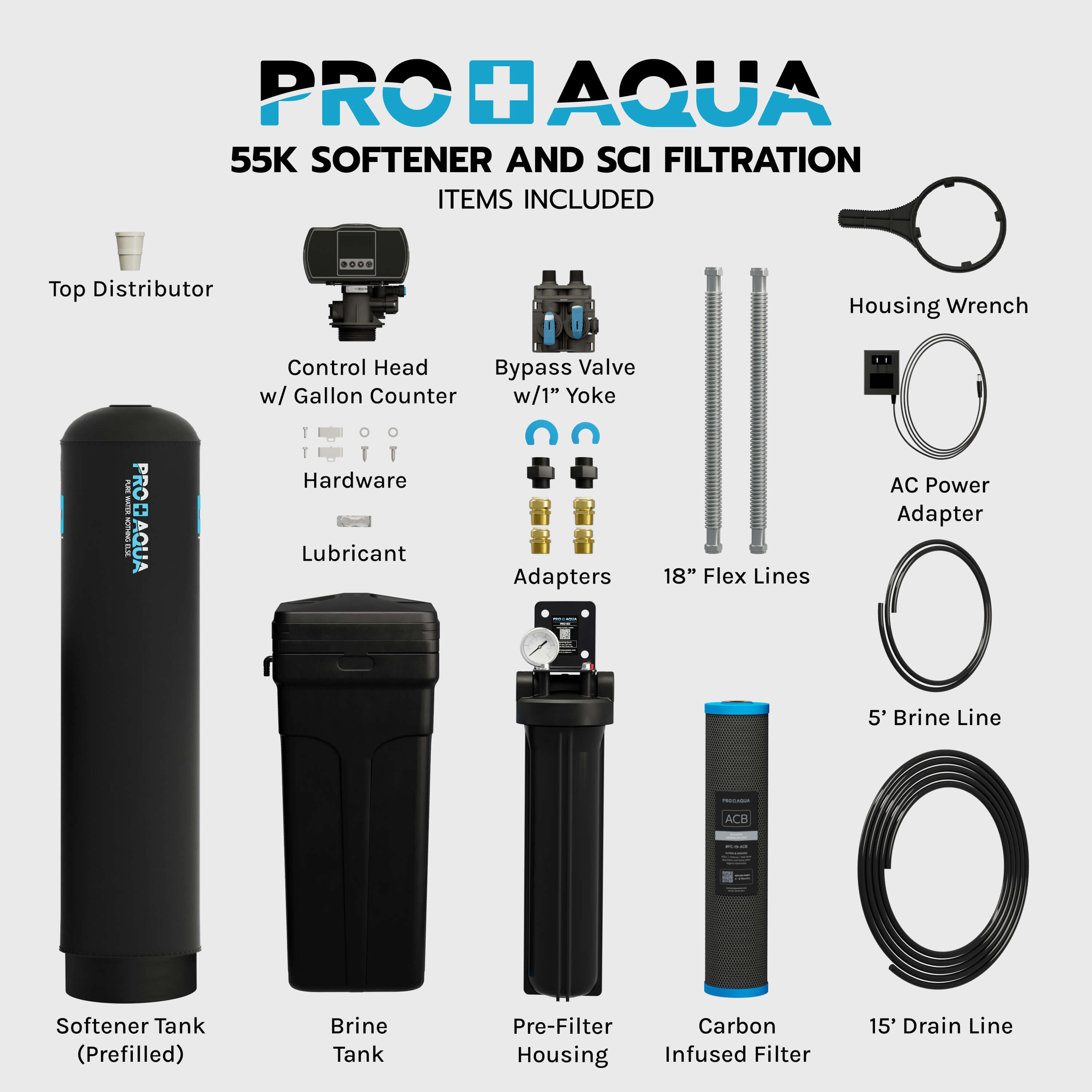 55,000 Grain Whole House Water Filter & Softener Bundle